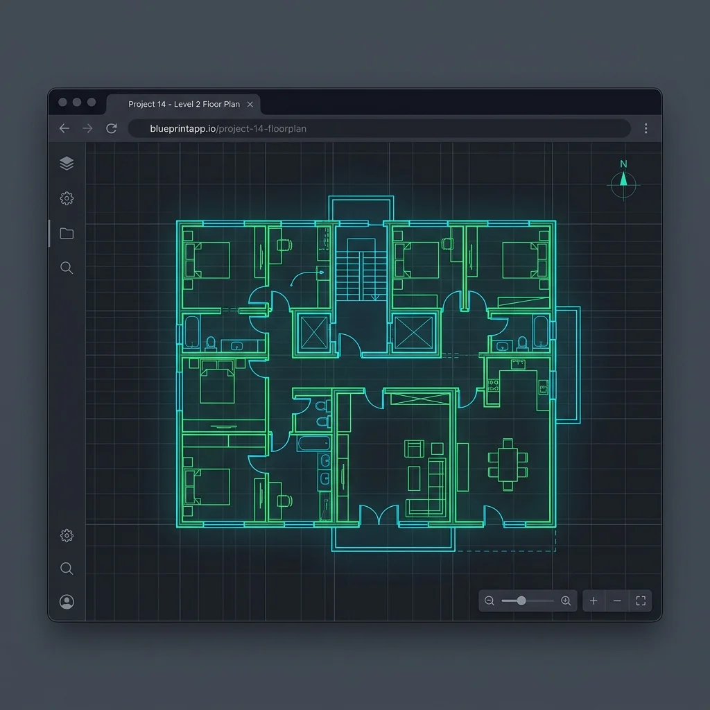 Online DWG CAD viewer browser interface with layer controls